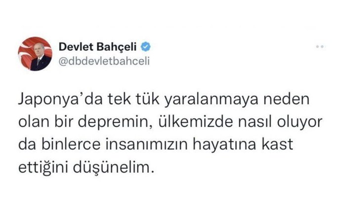 Devlet bahçelinin 2017de attığı deprem tweeti gündem oldu düşünceleriniz?