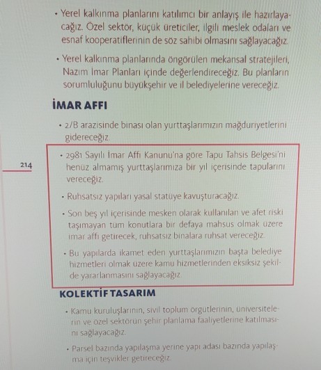 Chpnin seçim vaadi olarak imar affında bulunması hakkında ne düşünüyorsunuz?