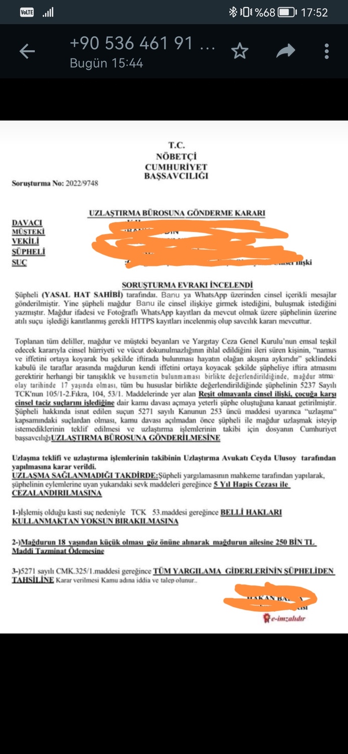 Hakımda taciz davası acılmıs uzlaştırma kararı vermişler?