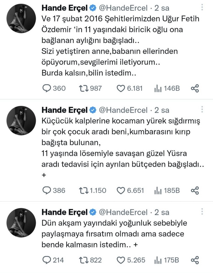 Hande Erçel paylaşımı