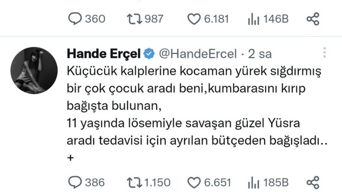 Kocaman yüreği olanlardan biri de sensin #HandeErçel ❤️ Sizce de öyle değil mi?