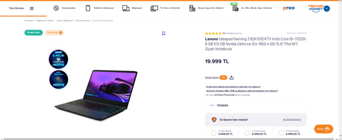 15-17 bin TL civarı laptop önerir misiniz?