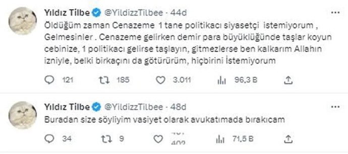 Yıldız Tilbe isyan etti: Cenazeme gelmesinler! Yıldız Tilbe politikacıların gelmesini neden istemiyor?