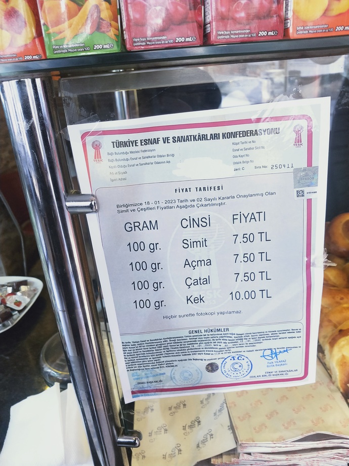 Sizin orada simit ne kadar?