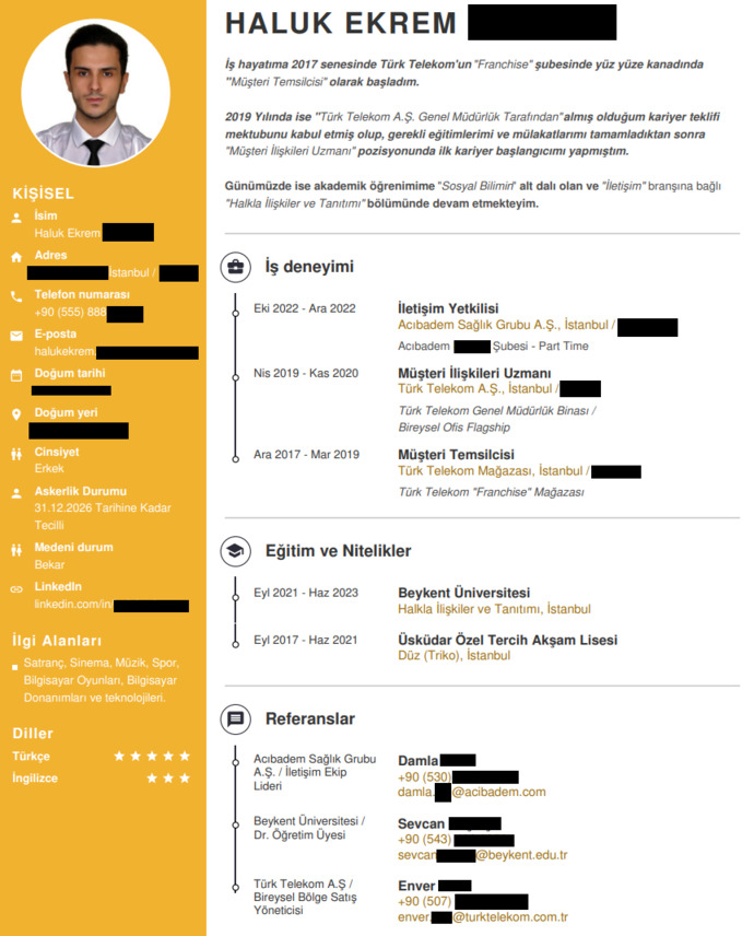 Hayvan gibi CV sahibiyim ama halen işsizim, ne yapacağım? CV güzel duruyor mu?