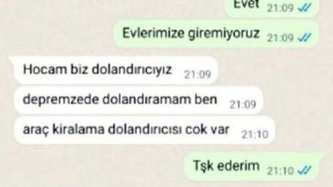 Araç kiralama dolandırıcıları, müşterinin depremzede olduğunu duyunca insafa gelmişler. Sizce kurgu mu bu?