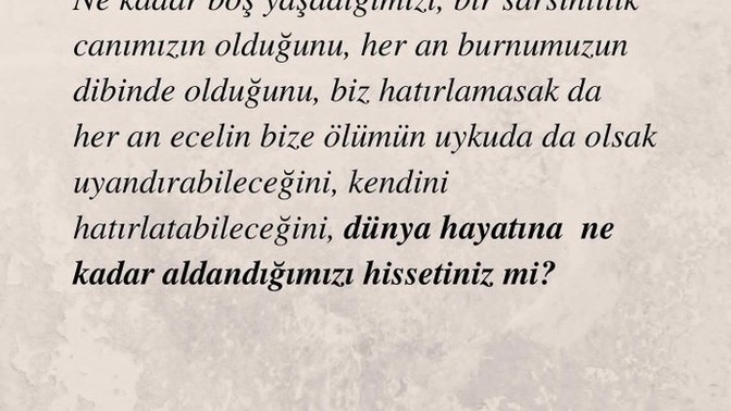 Hissettiniz mi?