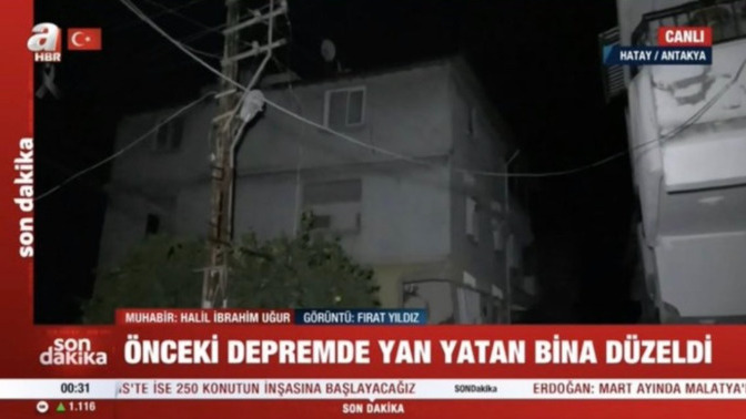 AHaber “Mucize olay; Kahramanmaraş depreminde yan yatan bina, son depremde düzeldi.” mucize görebilen var mı?