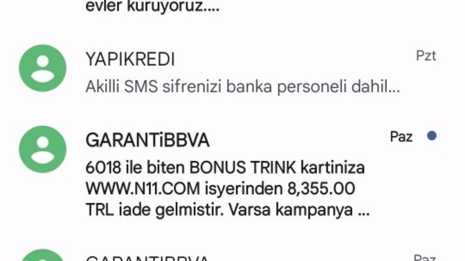 Size gelen en son mesaj nedir?