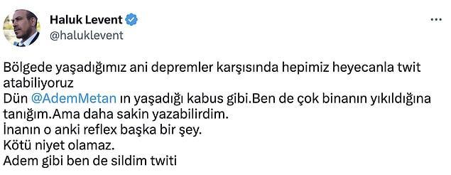Haluk Levent, Kendisini Depremle İlgili Felaket Tellallığı Yapmakla Suçlayan Kişiye Tepkisini Koydu! Sizce Kim Haklı?