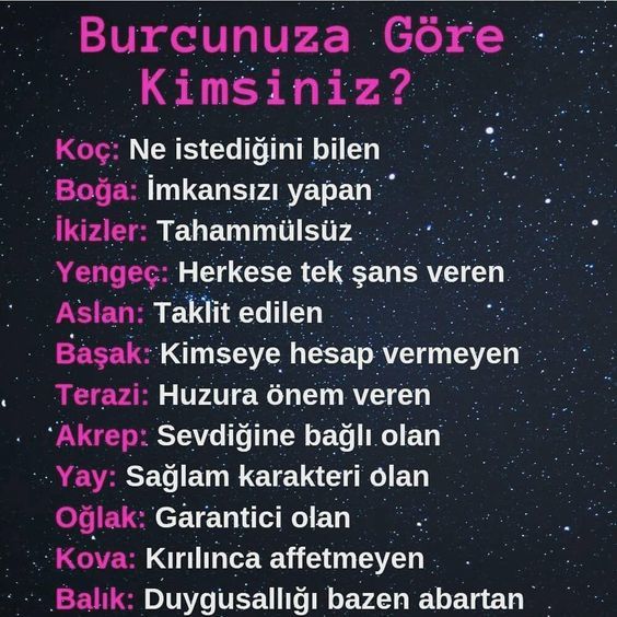 Burcunuza göre kimsiniz?