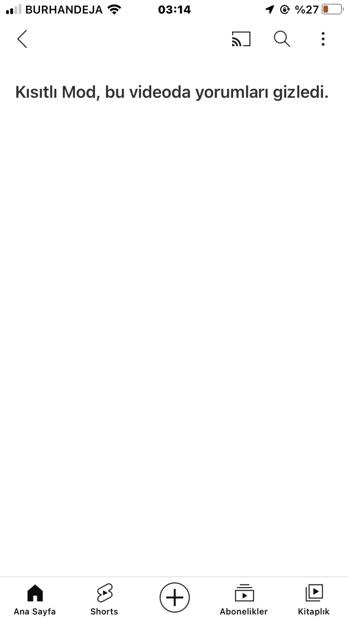 YouTube de kısıtlı mod İle karşılaşıyor musunuz?