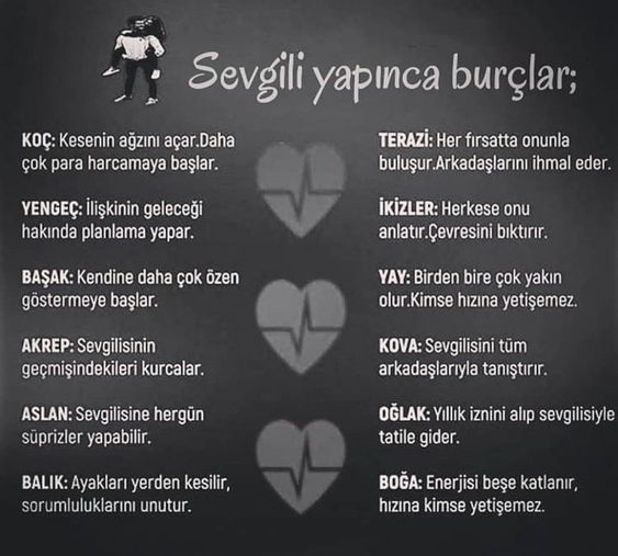 Sevgili yapınca burçlar neler yapar?