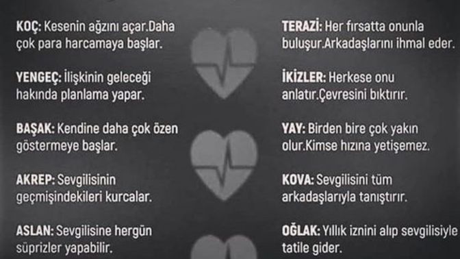 Sevgili yapınca burçlar neler yapar?