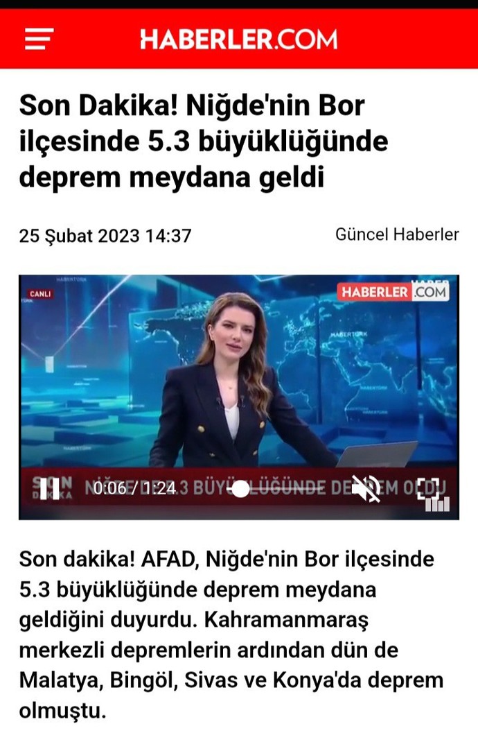 Bugün Niğdede deprem oldu ne düşünüyorsunuz?