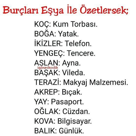 Burcunuza göre hangi eşyasınız 😂 ?