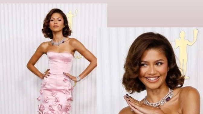 Zendaya güllü gala kıyafetiyle boy gösterdi! Sizce elbisesi çok hoş değil mi?