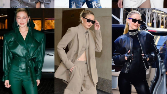 Gigi Hadid aynı günde 6 farklı kombinle görüntülenmiş! Gün içerisinde kombin değiştirir misiniz😅?