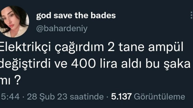 2 ampül değiştirmek için 400 TL ücret istenmesi sizce de iyi niyetin suistimal edilmesi değil mi?