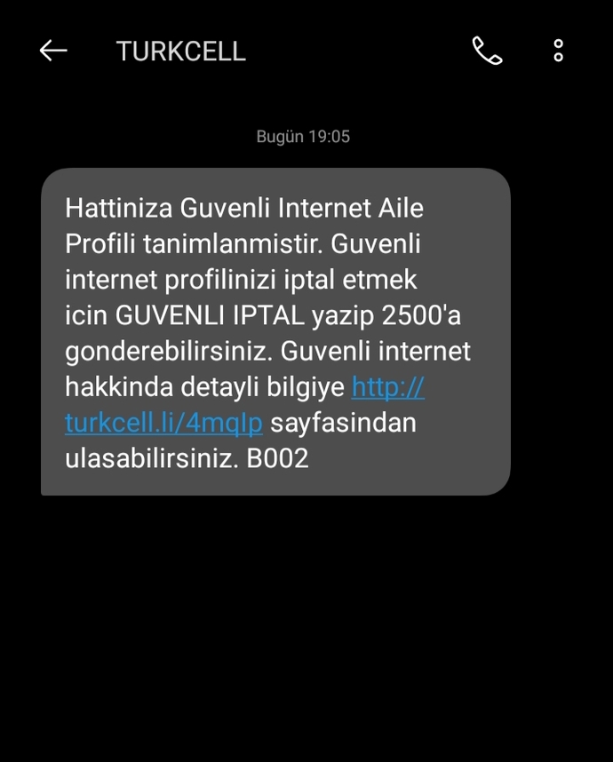 Böyle bir mesaj neden gelmiş olabilir?