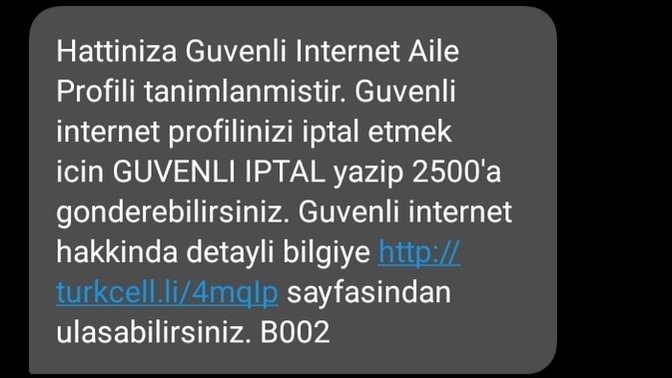 Böyle bir mesaj neden gelmiş olabilir?