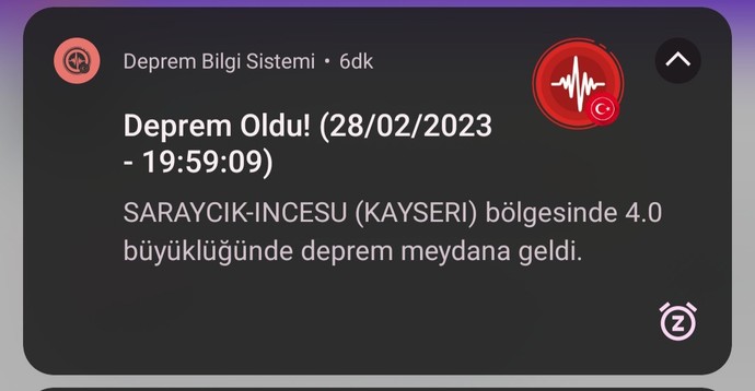 Kayseri depremini hisseden var mı?