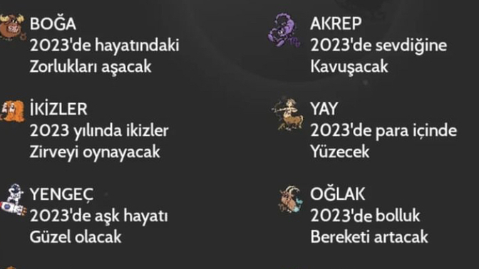 2023 yılı içerisinde burçlar neler yapacak?