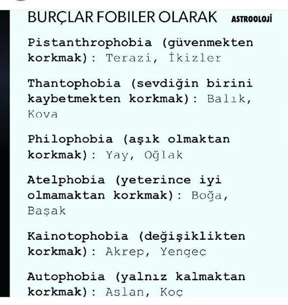 Burçların Fobileri nelerdir?