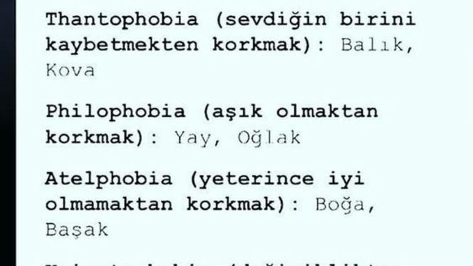 Burçların Fobileri nelerdir?