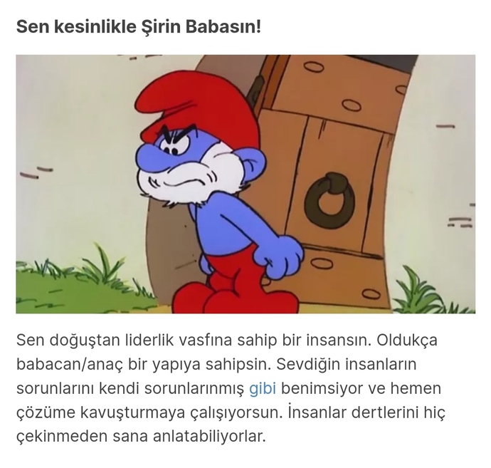 Hangi Şirinler karakterisiniz?