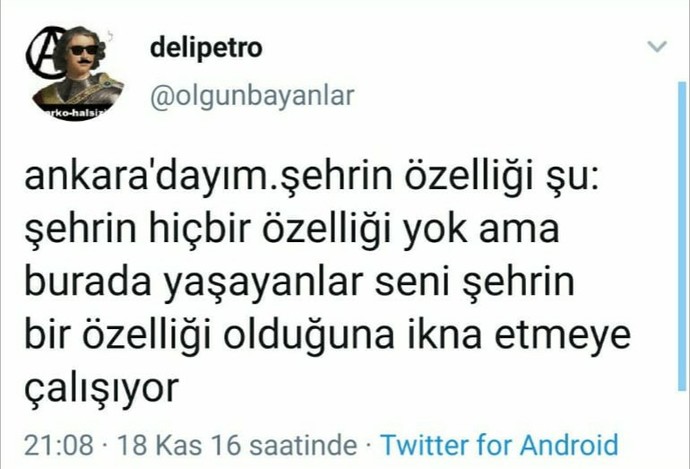 Sizce de  Ankaranın en büyük özelliği hiçbir şeyinin olmaması mı?
