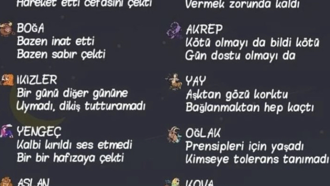 Burçlar neler yaşadı?