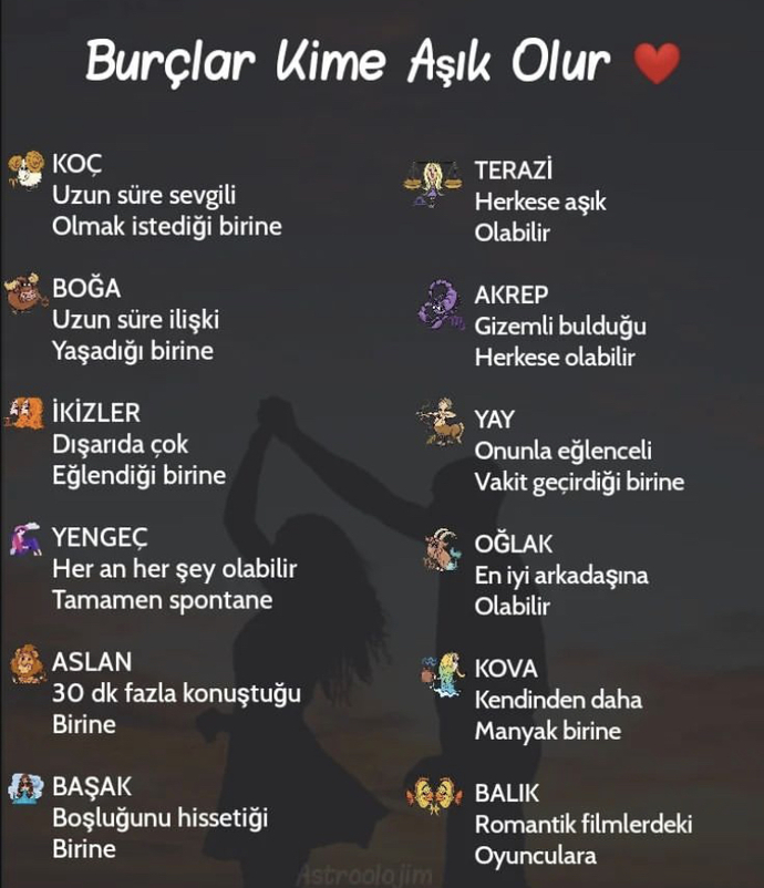 Burçlar kime aşık ❤️olur?