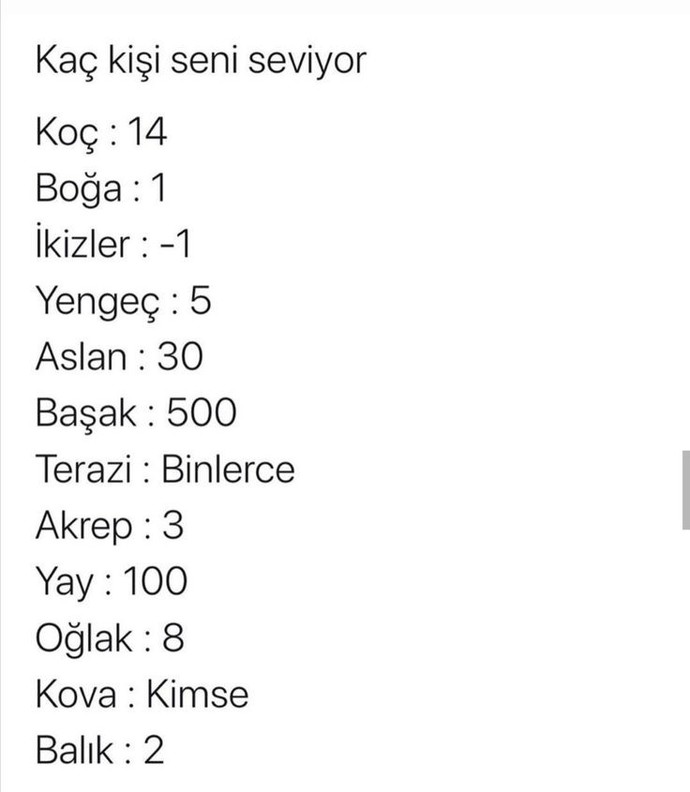 Kaç kişi seni seviyor?
