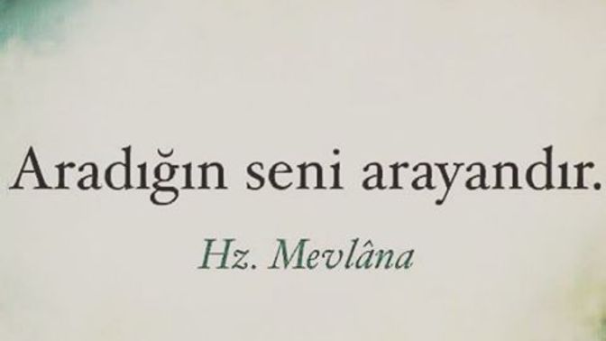 Aradığın seni arayandır (Mevlana) bana izah eder misiniz, ne demek?
