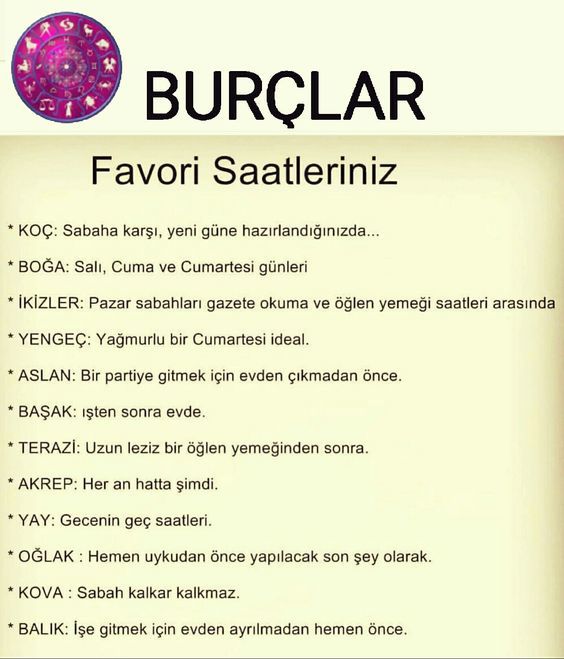 Burçların favori saatleri nelerdir?