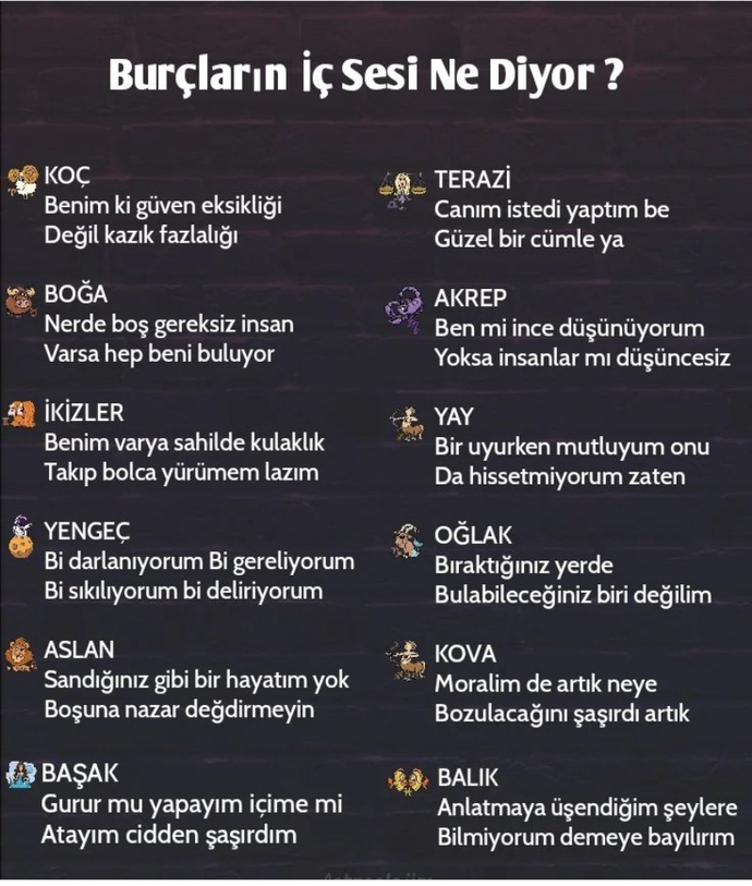 Burçların iç sesi ne diyor?