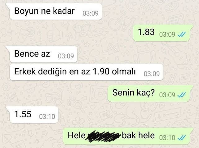 1.55lik kızların geneli neden 1.80den aşağı erkek istemiyor?