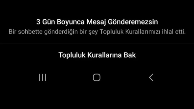 İnstagramda bu ihlal neden gelir?
