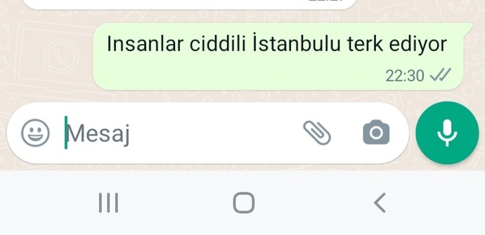 En sonki attığınız mesajda ne yaziyordu?