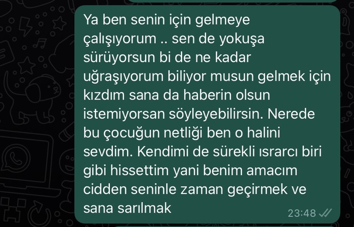 Ben onu görmek için deprem bölgesine gitmeyi göze alıyorum bana yan çizmemiş mi sizce?