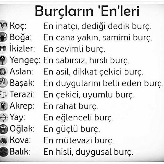 Burçların Enleri nelerdir?