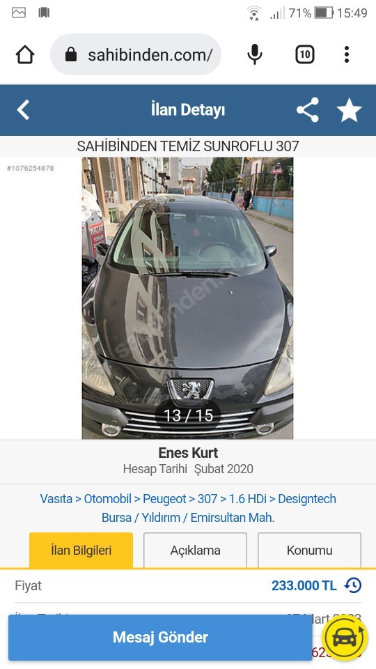 Peugeot 307 alınır mi?