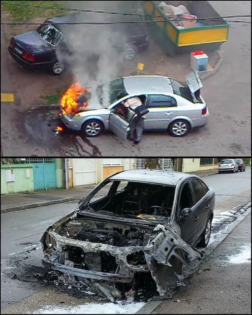 Yangın çıkan araba gördünüz mü kendi arabanız da yangın çıksa ne yaparsınız?