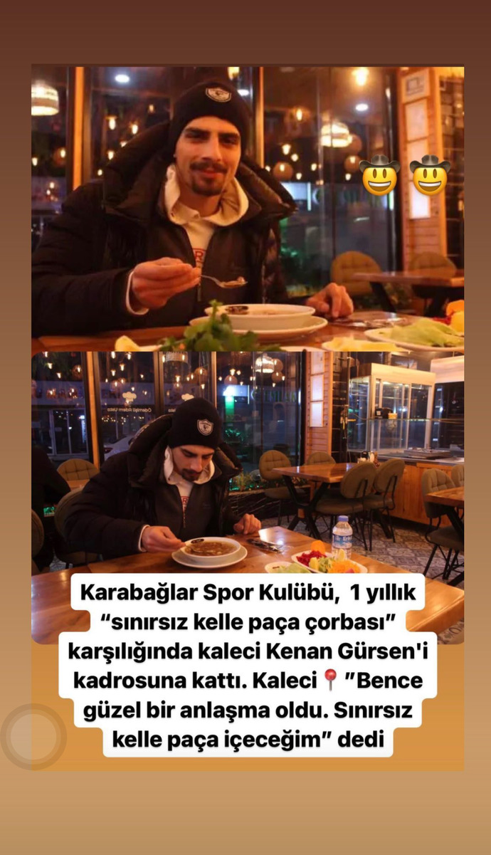 Karabağlar Spor Kulübü, 1 yıllık sınırsız kelle paça çorbası karşılığında kaleci Kenan Gürseni kadrosuna kattı. Mantıklı mı?