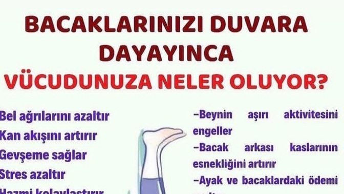 Bacaklarını duvara uzattığın zaman ne oluyor biliyormusun?