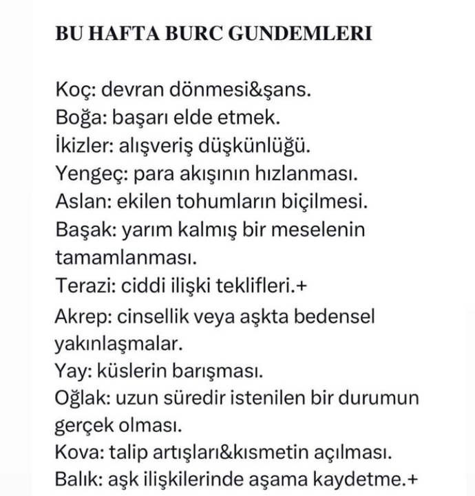 Bu hafta burçların gündemi nedir?