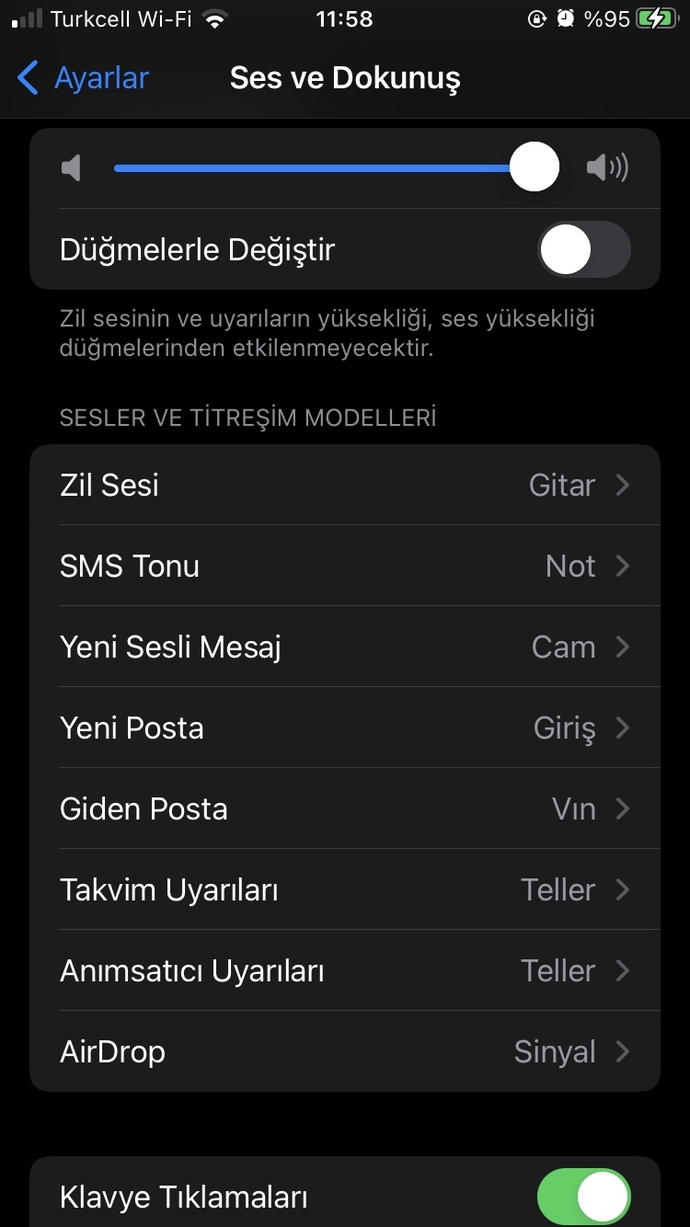 i̇Phone 7 varsayılan bildirim sesini değiştiremiyorum, neden olabilir?