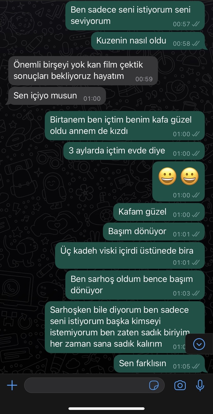 Dün gece içmişim bunu yazmışım ne mana?