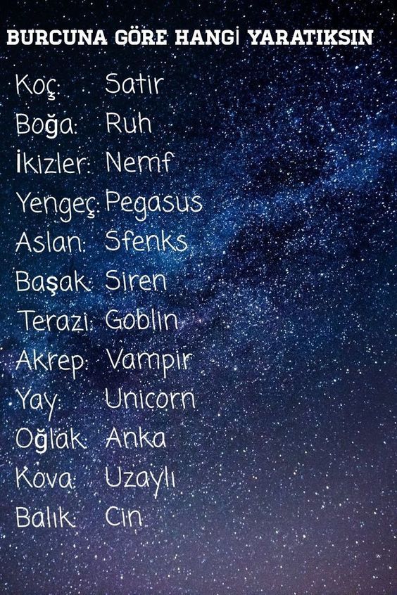 Burcuna göre hangi yaratıksın =) =)?